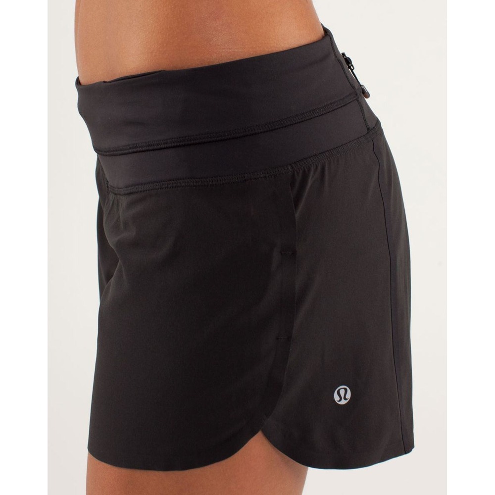Lululemon Size 4 Groovy Run Shorts Black Luxtreme Running Workout Lined Athletic